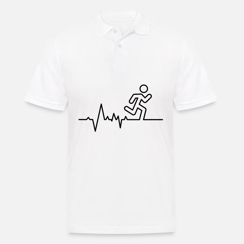 Lauf-, Triathlon- oder Marathonsportwettbewerb. - Männer Poloshirt - Weiß
