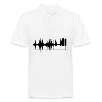 Piano, touches du clavier. Journée du piano. La musique. - Polo Homme - blanc - Devant - Kai (181cm)
