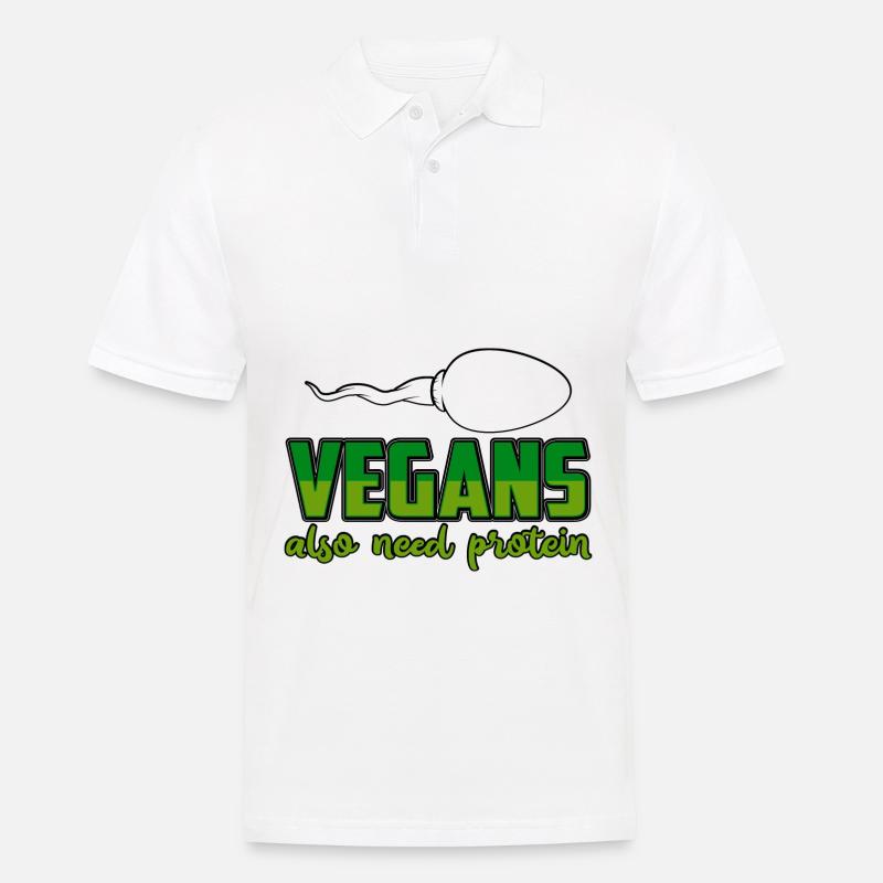 Vegans also need protein - Männer Poloshirt - Weiß