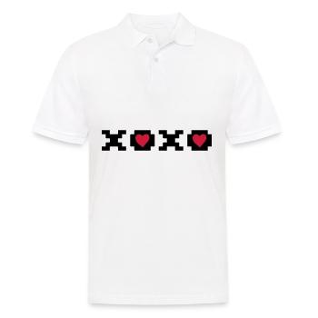 xoxo, câlins et baisers. Idée de saint-valentin - Polo Homme - blanc - Devant - Kai (181cm)
