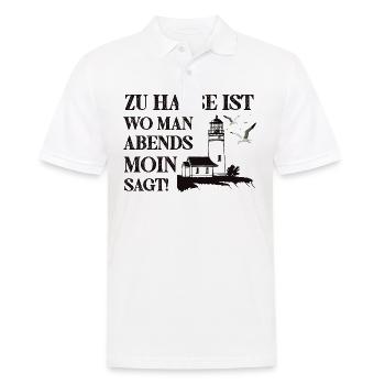 Zu Hause ist wo man Abends Moin Sagt - Männer Poloshirt - Weiß - Vorne - Kai (181cm)