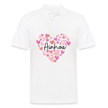 J’aime Ainhoa - des cœurs pour Ainhoa - Polo Homme - blanc - Devant - Kai (181cm)
