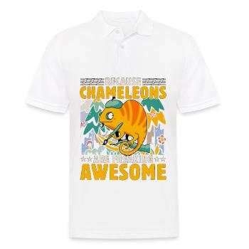 Parce que les caméléons sont impressionnants - Polo Homme - blanc - Devant - Kai (181cm)