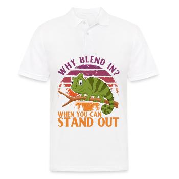Why blend in? When you can stand out - Männer Poloshirt - Weiß - Vorne - Kai (181cm)