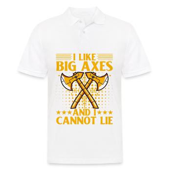 I like Big Axes and cannot lie - Männer Poloshirt - Weiß - Vorne - Kai (181cm)