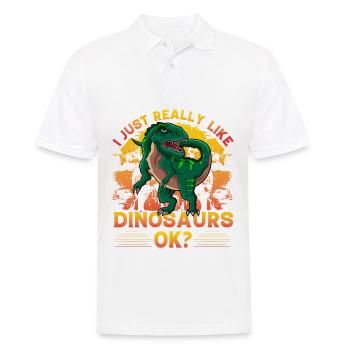 J’aime vraiment les dinosaures ok? - Polo Homme - blanc - Devant - Kai (181cm)
