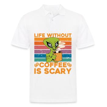 La vie sans café est effrayante - Polo Homme - blanc - Devant - Kai (181cm)
