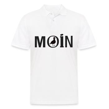 Moin mit der Möwe Nordsee Ostsee - Männer Poloshirt - Weiß - Vorne - Kai (181cm)