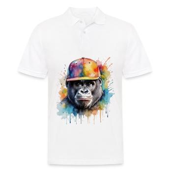 Casquette Gorilla Snapback Monkey Cool Animal Design Print - Polo Homme - blanc - Devant - Kai (181cm)