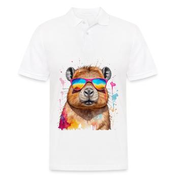 Lunettes de soleil Capybara Capy Colorful Animal Design Print - Polo Homme - blanc - Devant - Kai (181cm)