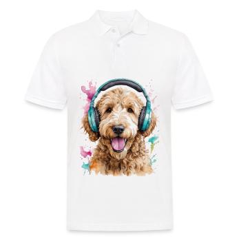 Goldendoodle Casque Chien Animal Design Imprimer - Polo Homme - blanc - Devant - Kai (181cm)