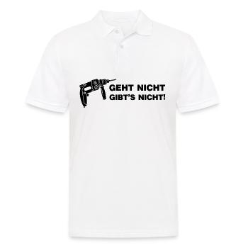 Geht nicht gibt's nicht Bohrer Handwerker Sprüche - Männer Poloshirt - Weiß - Vorne - Kai (181cm)
