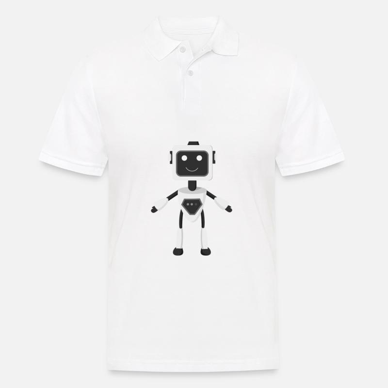 Roboter Robot Future - Männer Poloshirt - Weiß