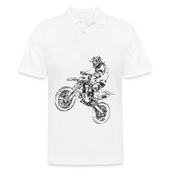 Motocross rider who jumps - Men's Polo Shirt - white - Front - Kai (181cm)