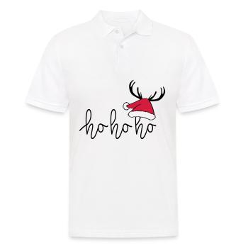 Slogan ho ho ho, Happy Christmas, Santa. - Men's Polo Shirt - white - Front - Kai (181cm)