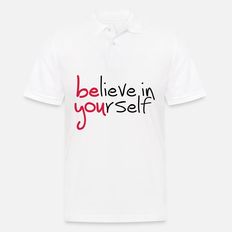 Slogan glaube an dich. glaub an dich - Männer Poloshirt - Weiß