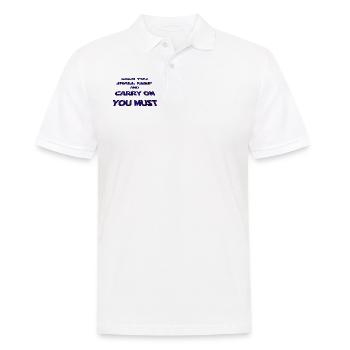 Statement - CALM YOU SHALL KEEP -galaxy - Men's Polo Shirt - white - Front - Kai (181cm)