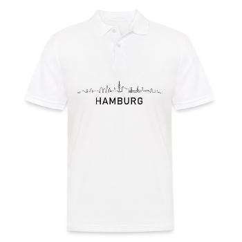 Hamburg City Skyline Silhouette Stadt Hamburg - Männer Poloshirt - Weiß - Vorne - Kai (181cm)