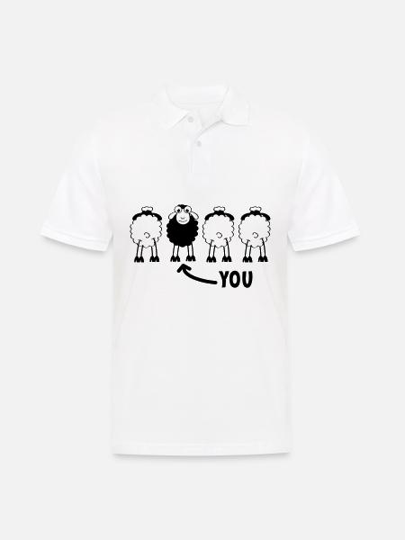 Das schwarze Schaf, das du bist. anders sein - Männer Poloshirt - Weiß