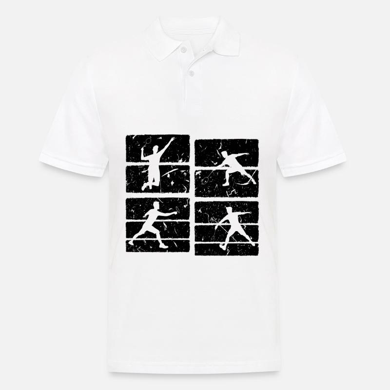 Badminton Set - Männer Poloshirt - Weiß