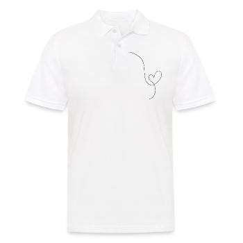 Heart black line drawing - Men's Polo Shirt - white - Front - Kai (181cm)
