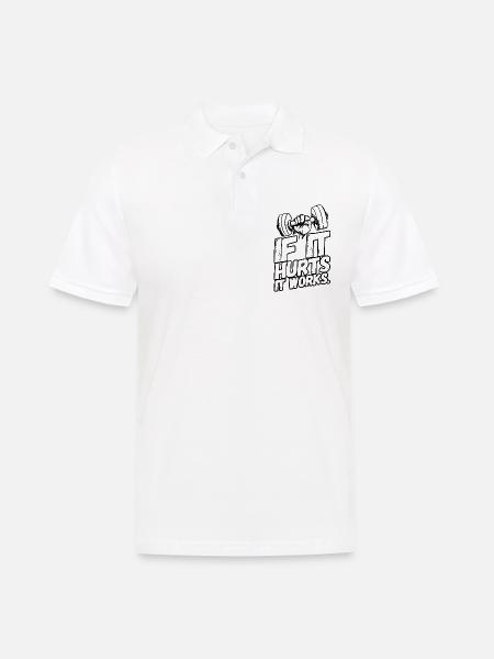 Fitness Workout Sport Sprüche Schmerzen - Männer Poloshirt - Weiß