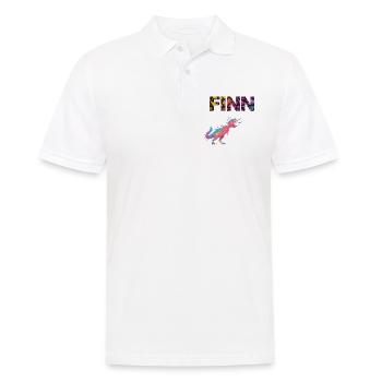 FINN - Beau prénom de garçon avec dinosaure - Polo Homme - blanc - Devant - Kai (181cm)