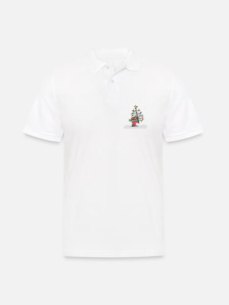 Weihnachtsbaum - Männer Poloshirt - Weiß