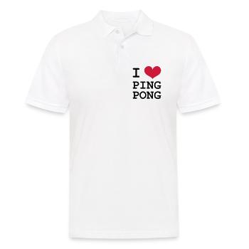 I Love Ping Pong - Men's Polo Shirt - white - Front - Kai (181cm)