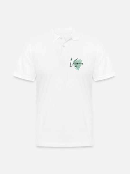 Vegan - Männer Poloshirt - Weiß