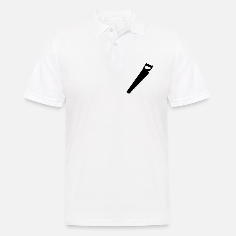 Säge für Tischler oder Holzarbeiter Logo - Männer Poloshirt - Weiß