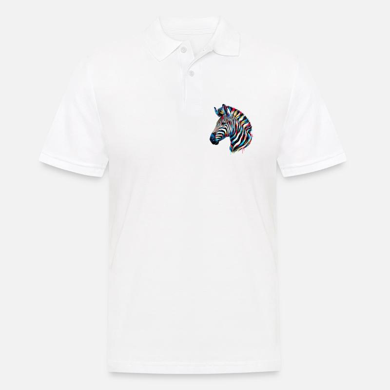 Zebra - Männer Poloshirt - Weiß