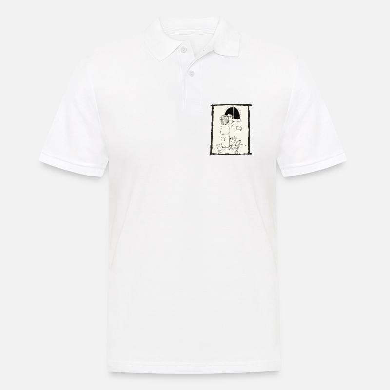 Hunde & Kinder & Bälle Tintenversion - Männer Poloshirt - Weiß