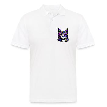 Cat - Men's Polo Shirt - white - Front - Kai (181cm)