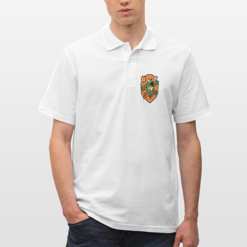 Panikfrosch-Abzeichen Männer Poloshirt