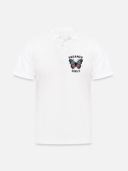 Heller bunter Schmetterling - Männer Poloshirt - Weiß