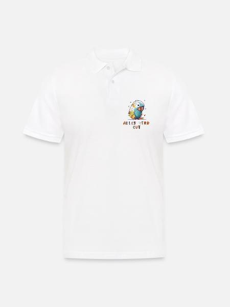 Bunter Papagei, alles wird gut - Männer Poloshirt - Weiß