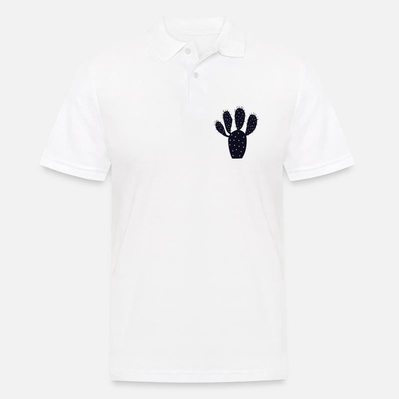 Mitternachtskaktus-Silhouette - Männer Poloshirt - Weiß