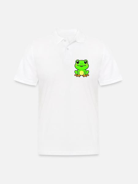 Bright Lime Frog Charm - Men's Polo Shirt - white
