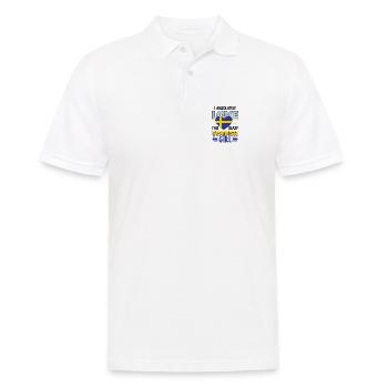 Petite amie suédoise sexy Suède disant l’amour - Polo Homme - blanc - Devant - Kai (181cm)