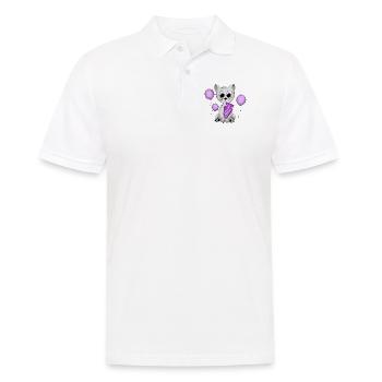 Katze - Männer Poloshirt - Weiß - Vorne - Kai (181cm)