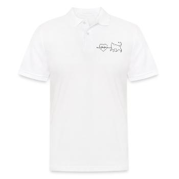 Battement de cœur de chat - Polo Homme - blanc - Devant - Kai (181cm)