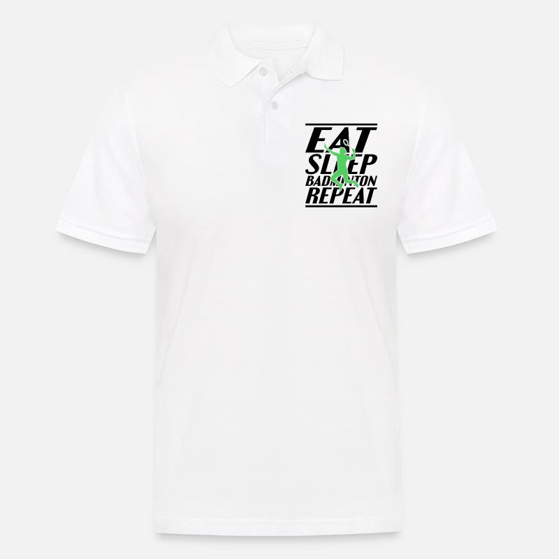Spiser sovende badminton - Herre poloshirt - hvid