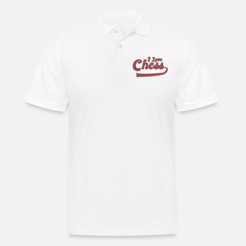 Ich liebe Schach - Männer Poloshirt - Weiß