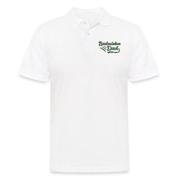 Badminton Papa Geschenk - Männer Poloshirt - Weiß - Vorne - Kai (181cm)