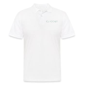 Eishockey Schriftzug - Männer Poloshirt - Weiß - Vorne - Kai (181cm)