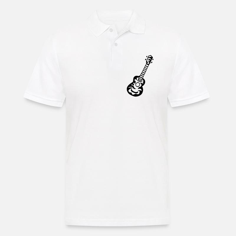 Ukulele Gitarre einfarbig 3 - Männer Poloshirt - Weiß