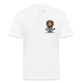 Cute Lion Doctor - Men's Polo Shirt - white - Front - Kai (181cm)