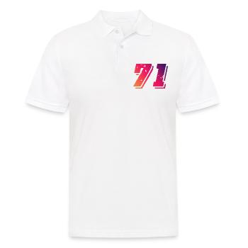 71 Zahl Symbol - Männer Poloshirt - Weiß - Vorne - Kai (181cm)
