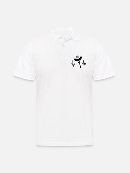 sausage grill pulse symbol - Men's Polo Shirt - white